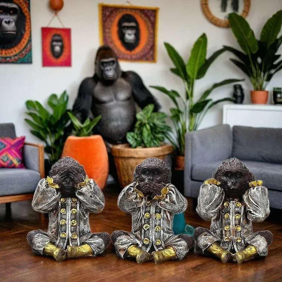 Set of 3 Monkey  Showpiece - Image 4