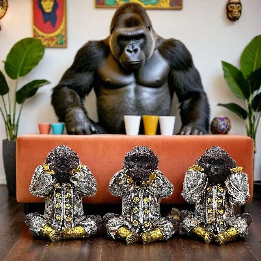 Set of 3 Monkey  Showpiece - Image 2